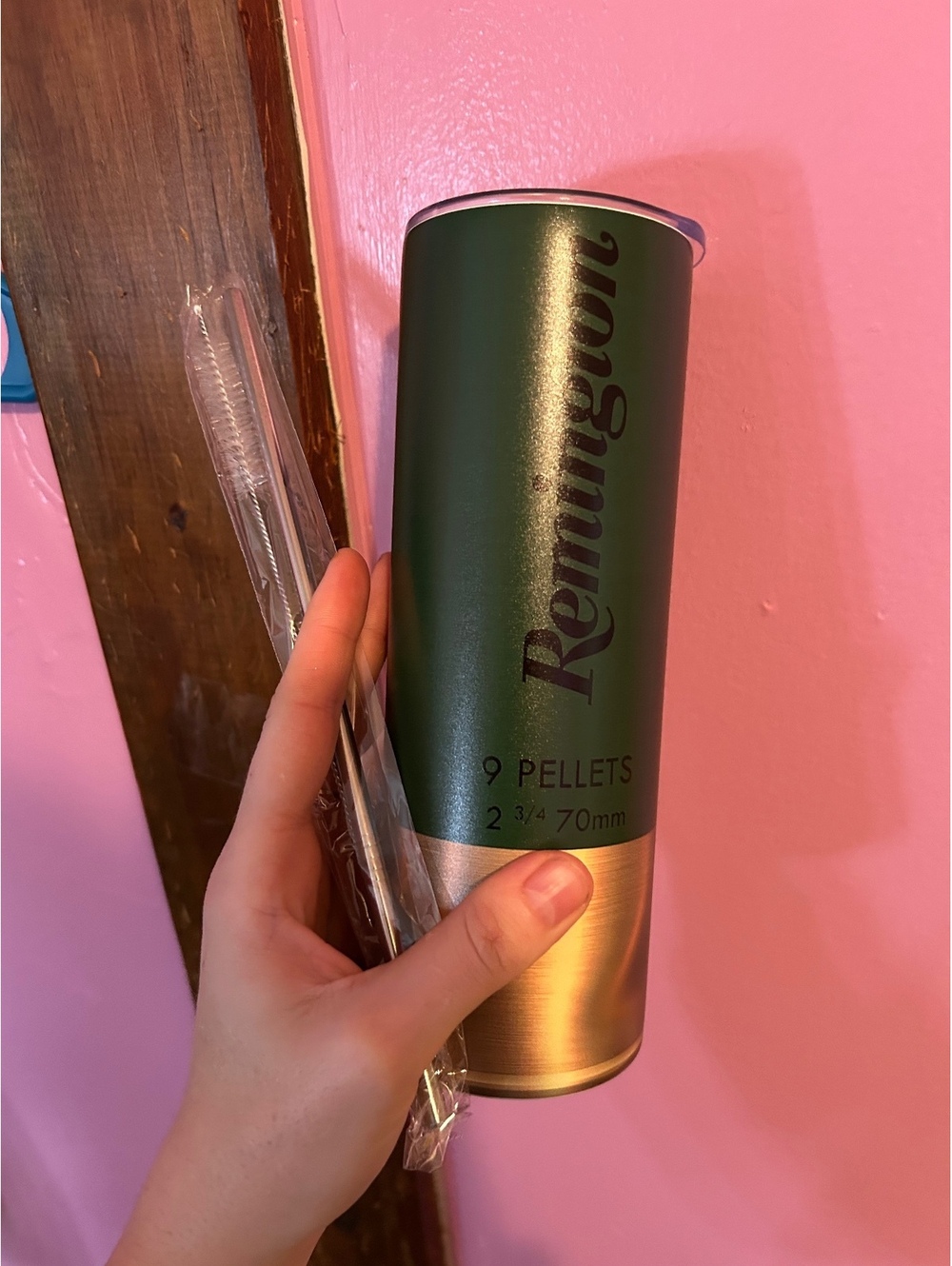 Remington Shotgun Shell Style Metal Tumbler with Sliding Lid, Stainless Steel Tt